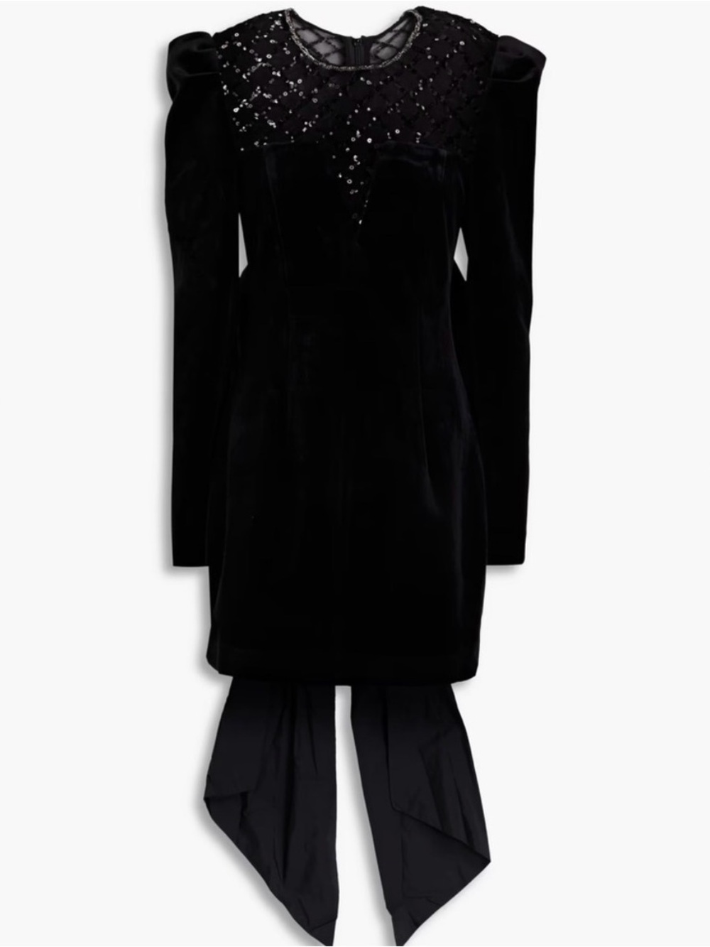 Rebecca VALLANCE Black Velvet Embellished Mini Dress US size 10
